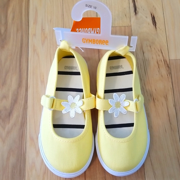 Gymboree Other - GYMBOREE Girls "Flower Shower" Canvas Mary Jane daisy shoes yellow